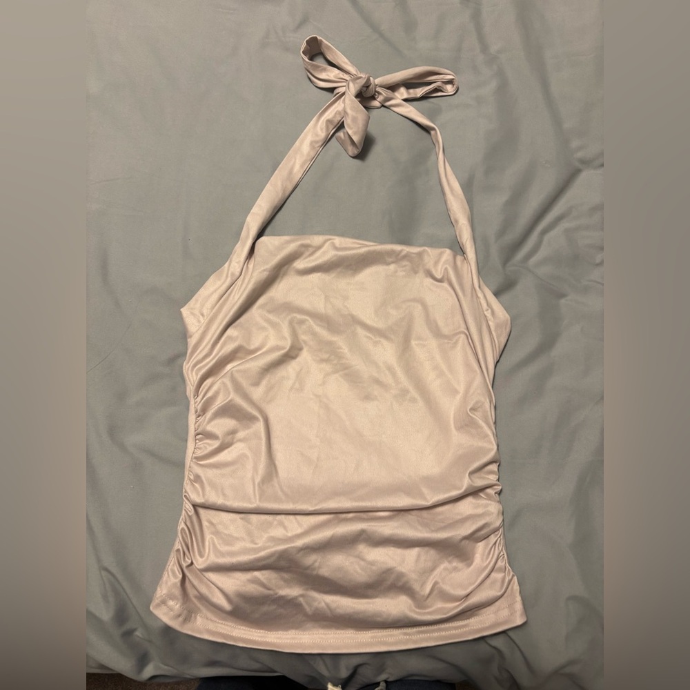 SHEIN Light Beige Halter Tank Top